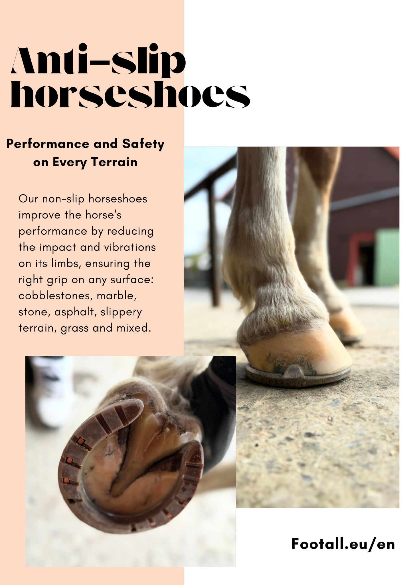 Footall Facebook ad: Innovative horseshoes: choose safety or comfort!