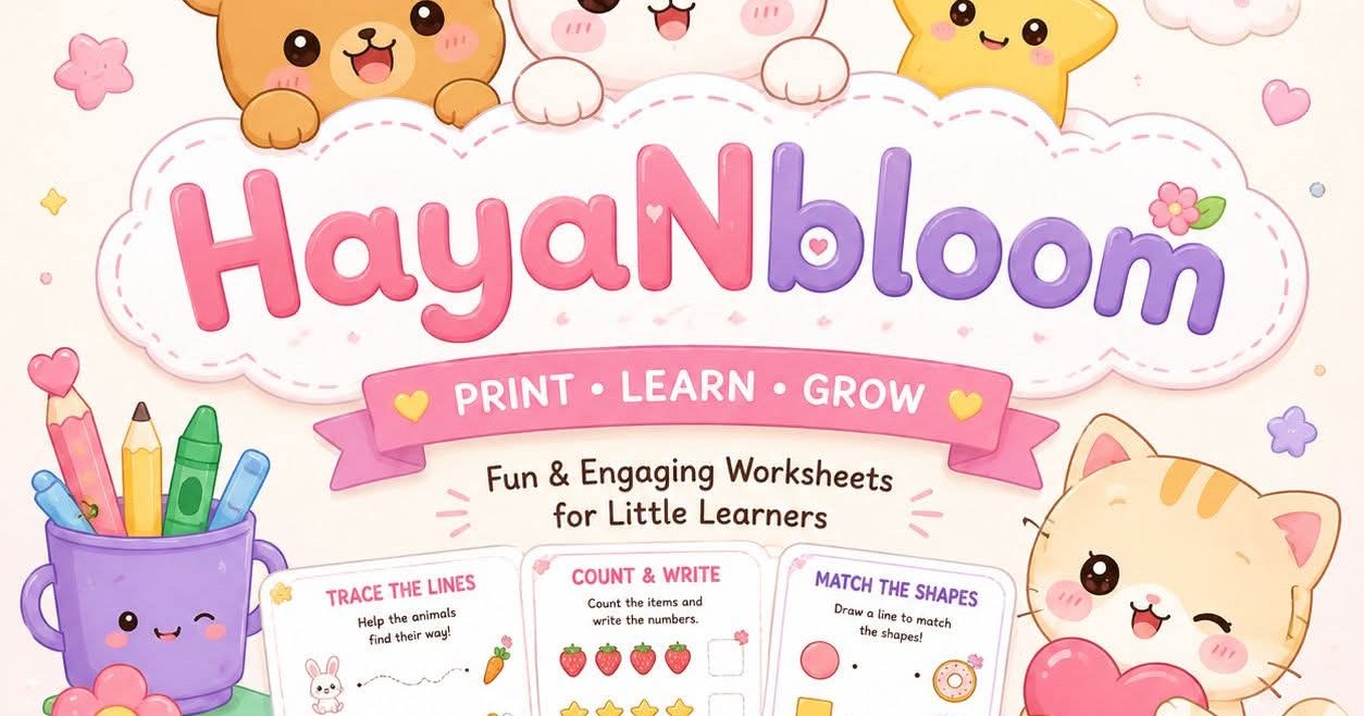 Haya&Bloom Facebook ad: HayaNBloom creates fun and educational printable…