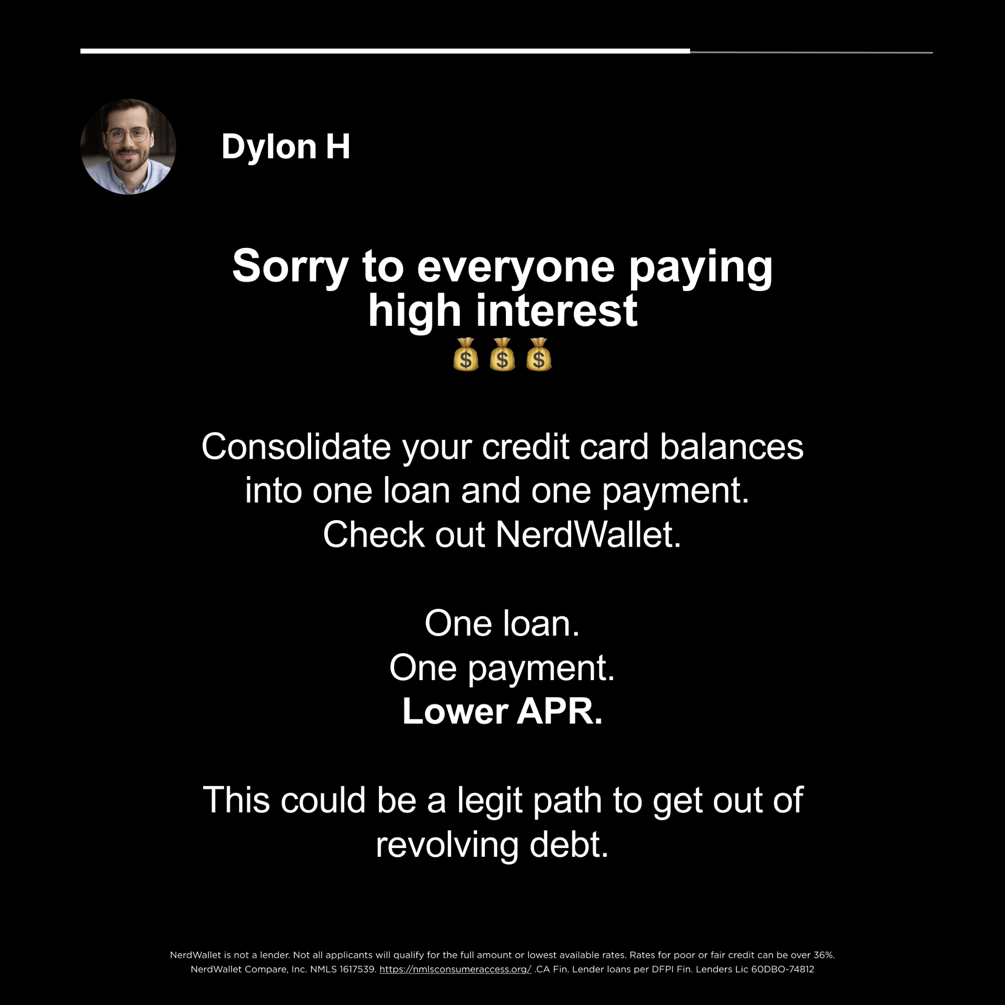 NerdWallet Facebook ad
