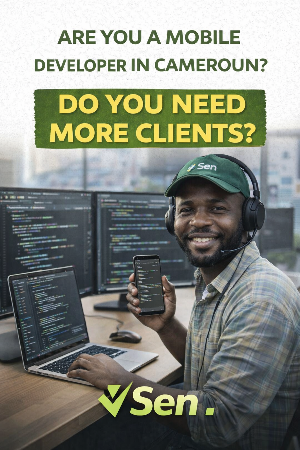 Senvato Facebook ad: Get More clients. Less effort. Contact-us Today