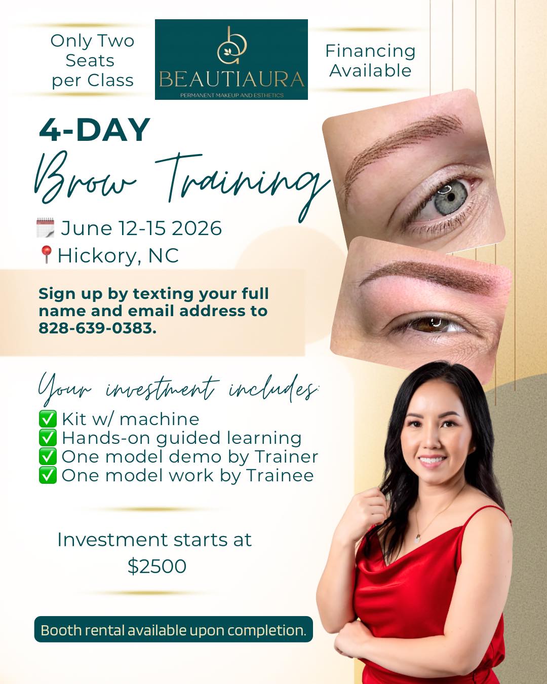 BeautiAura Beauty Studio - Hickory, NC Facebook ad: June training is open!