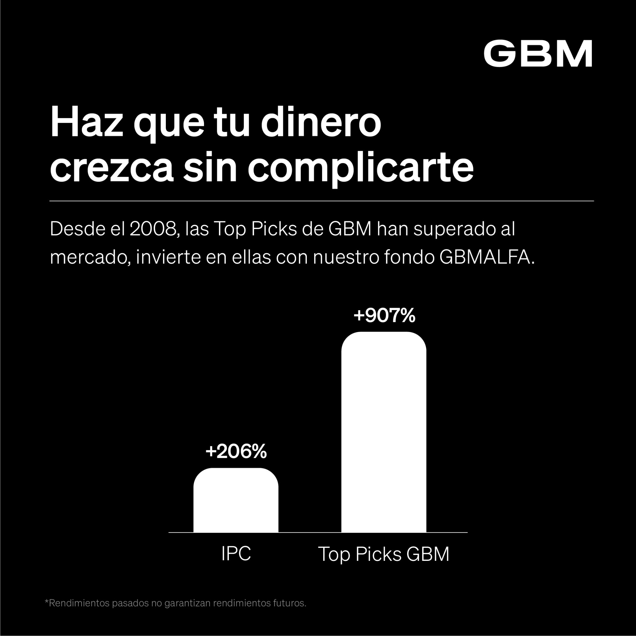 GBM Facebook ad: Invierte en lo mejor del mercado