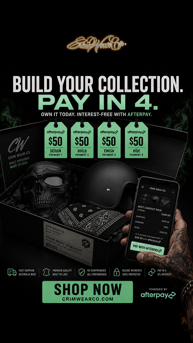 Crim Wear Co Facebook ad: BUILD YOUR COLLECTION. PAY IN 4.