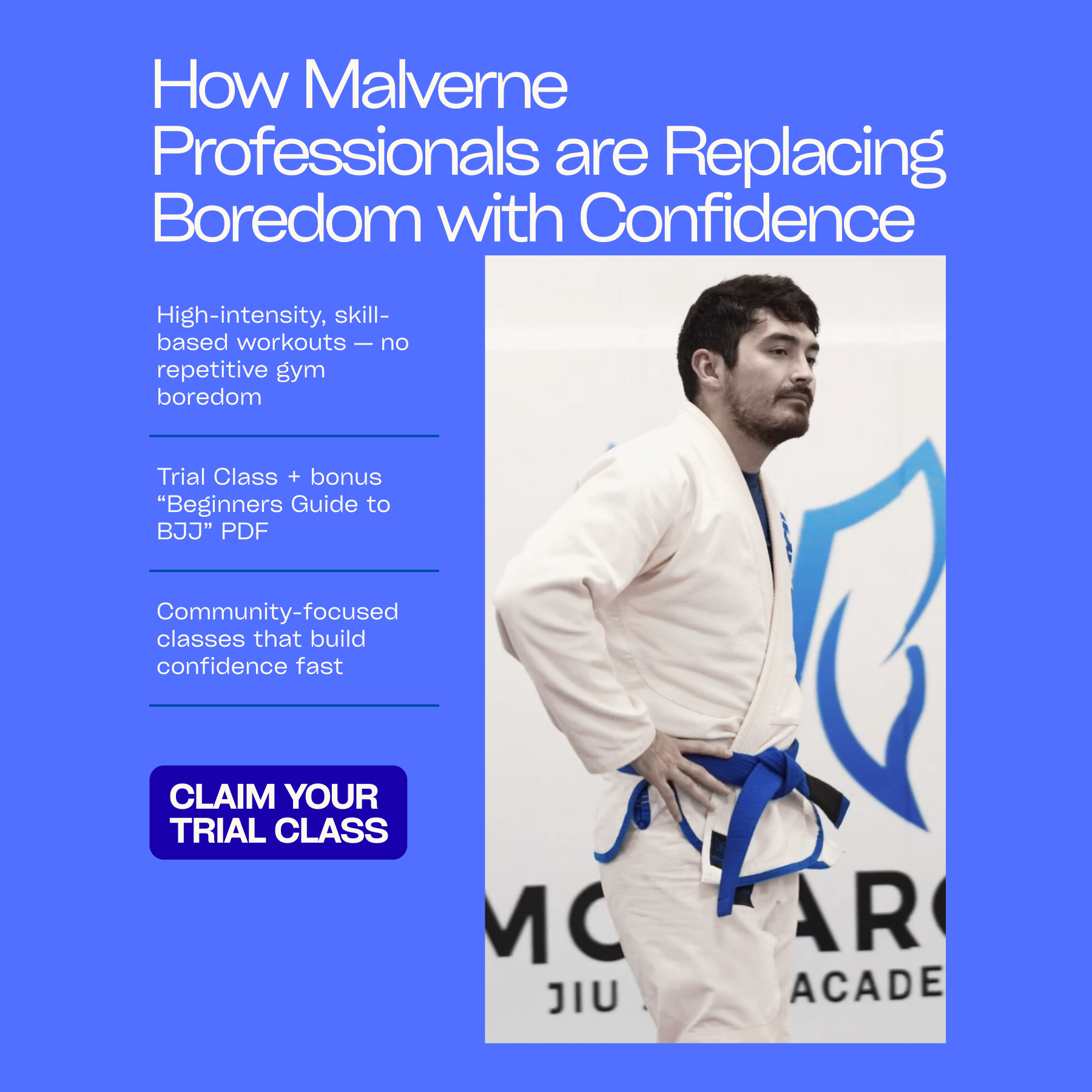 Monarch Jiu Jitsu Academy Facebook ad from Mar 16, 2026