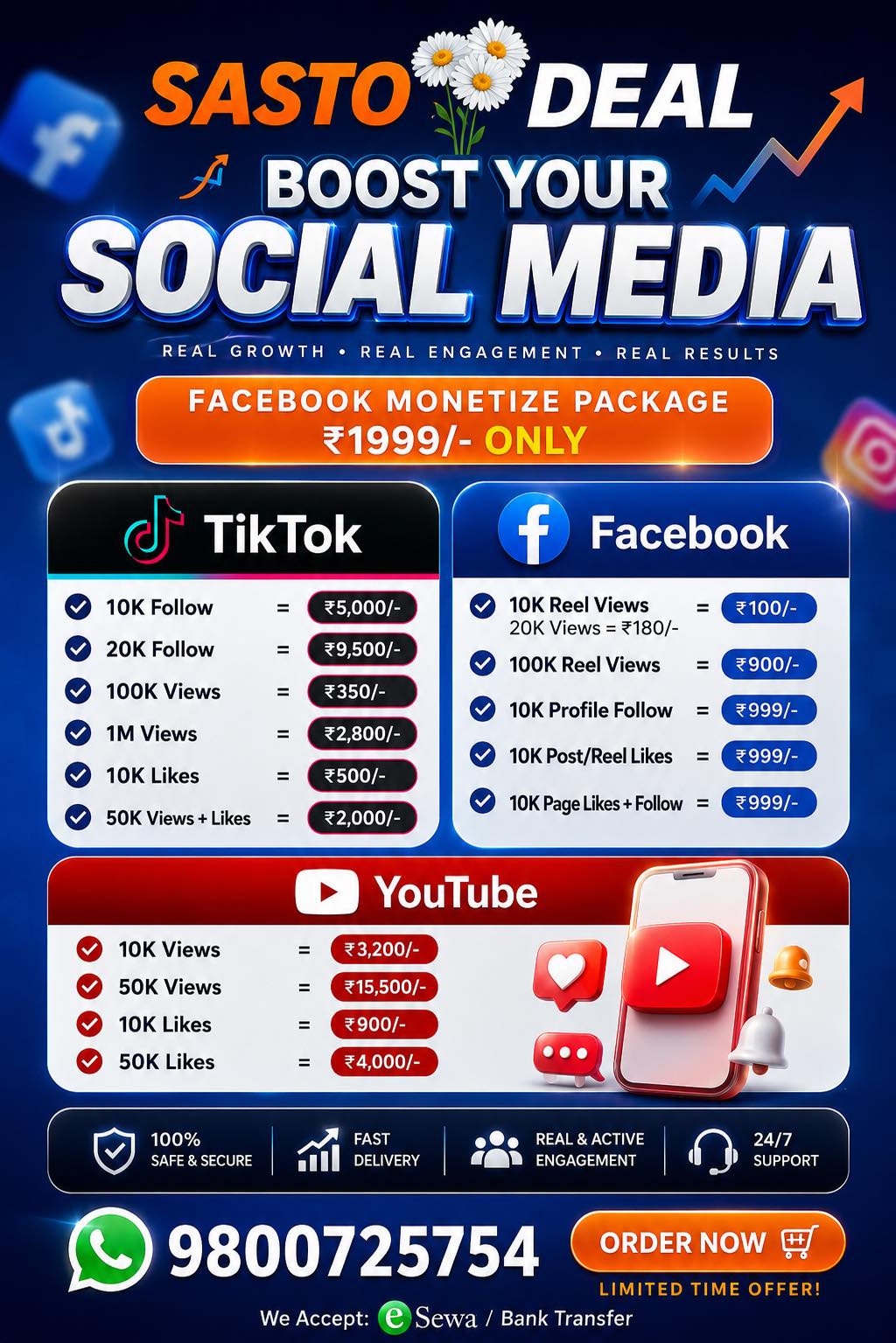 Sasto Deal Facebook ad: अब Social Media Growth भयो झन् सजिलो!