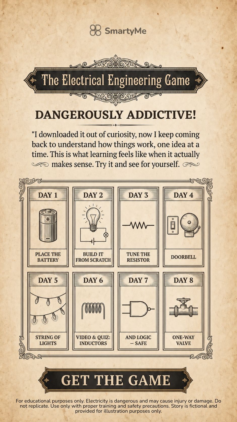 SmartyMe: Engineering Thinking Lab Facebook ad: Replace scrolling with addictive Engineering lessons