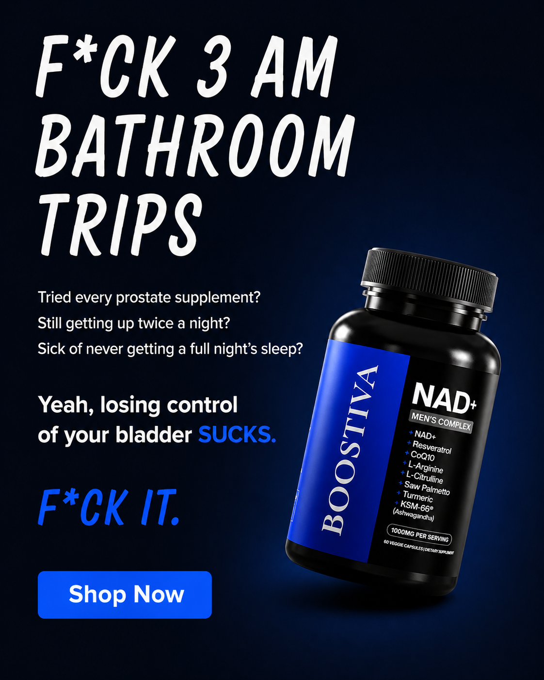 BoostivaMen Facebook ad: The Men’s NAD+ Formula Everyone Is Talking About