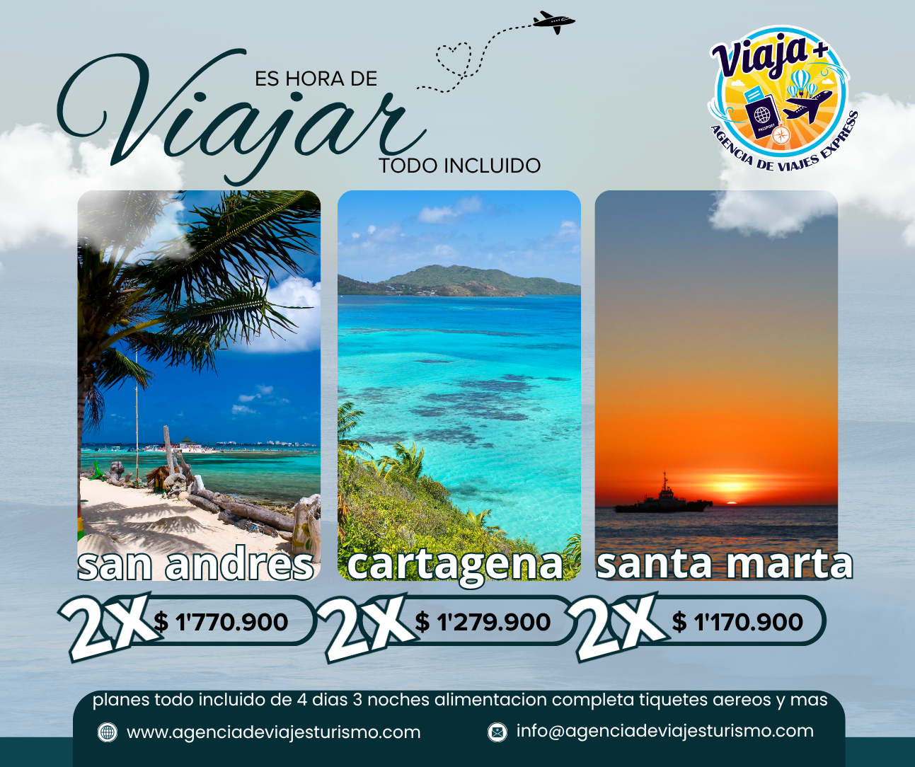 VIAJA MAS S.A.S Facebook ad: Chatea con nosotros