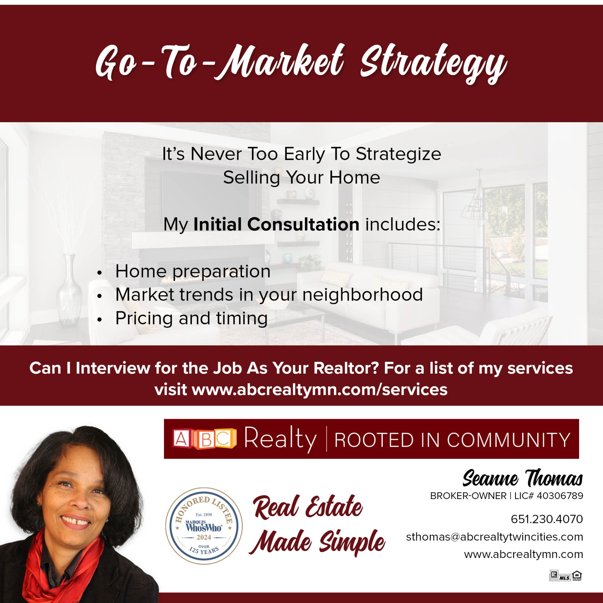 ABC Realty, LLC Facebook ad: Message or Call (651) 230-4070