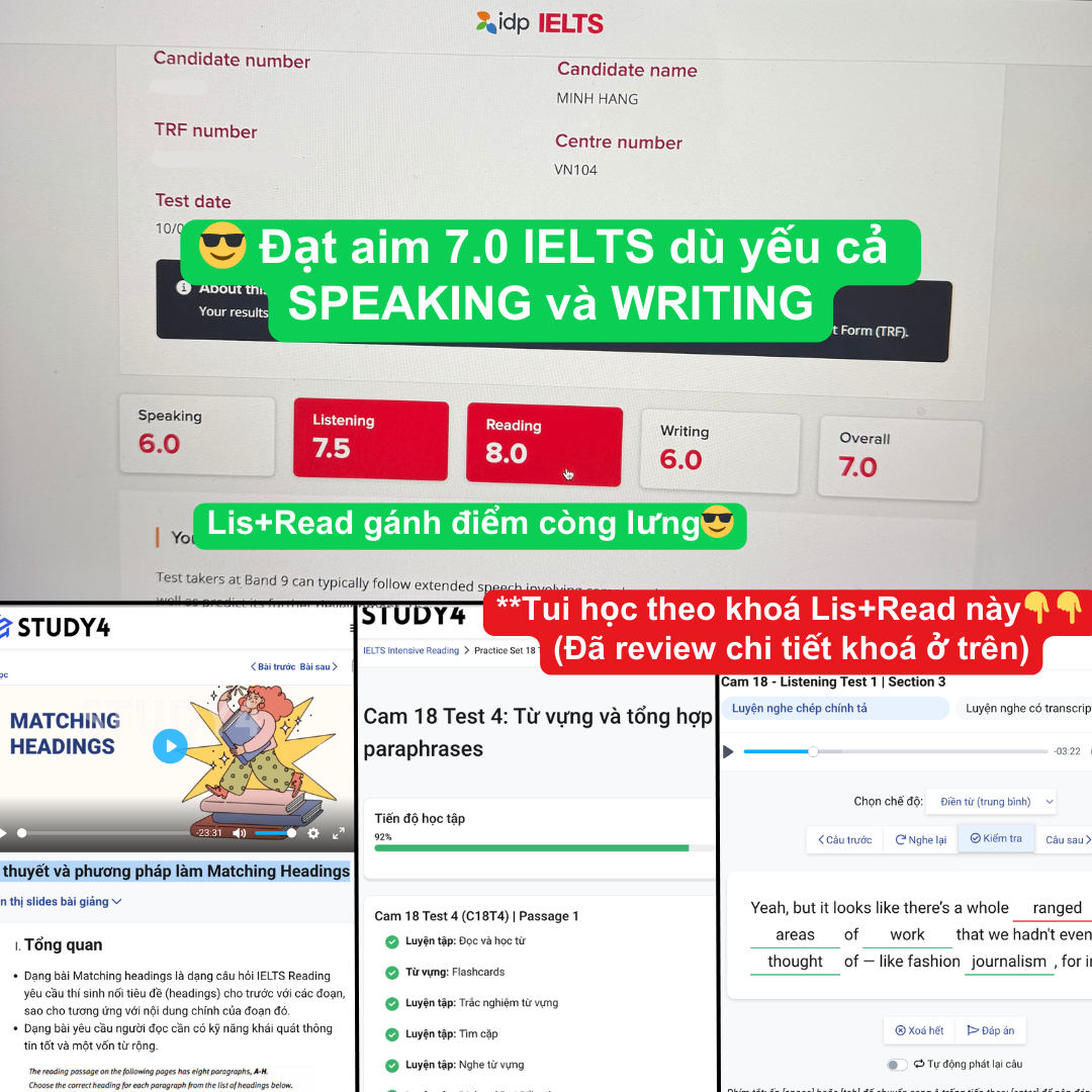Minh Hằng ▷ Chia sẻ tài liệu và kinh nghiệm tự học IELTS 8.0 Facebook ad: Tăng 2+ Band IELTS chỉ với 3k/ngày