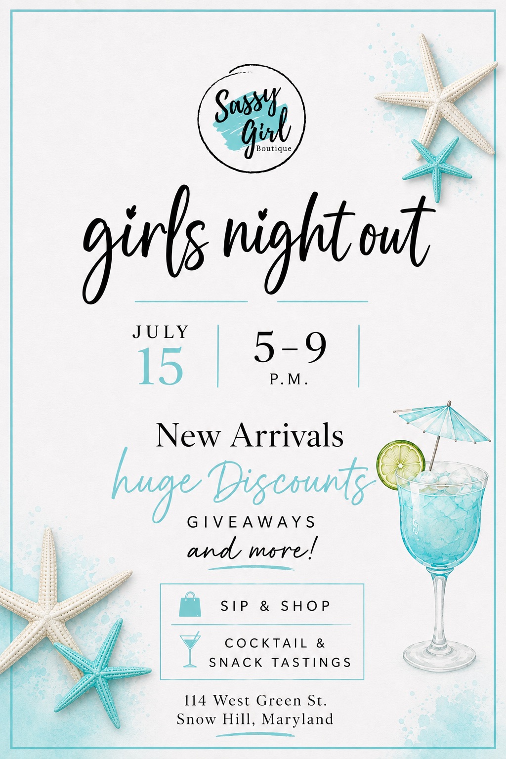 The Sassy Girl Boutique Facebook ad: Sassy Girl Boutique Girls Night Out