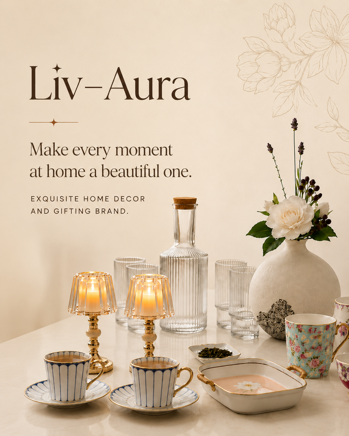 Liv Aura - Elevate Every Corner Facebook ad: Premium Home Décor & Luxury Gifting