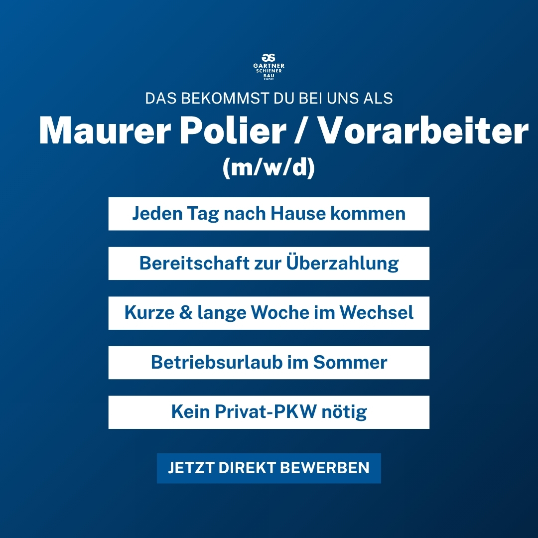 TopJobs Österreich Facebook ad: Mauerer Polier/Vorarbeiter (m/w/d) gesucht!