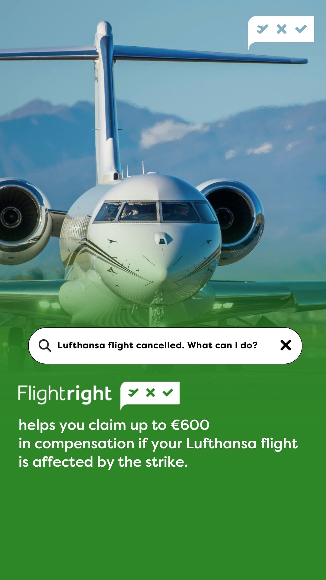 Flightright Facebook ad