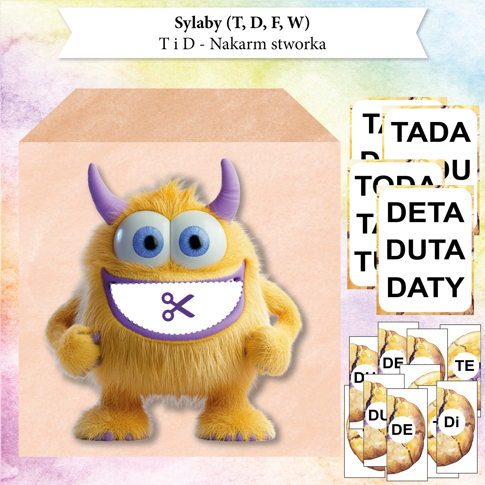 Czary z drukary Facebook ad: Czytamy sylabami (4) - Sylaby z T, D…