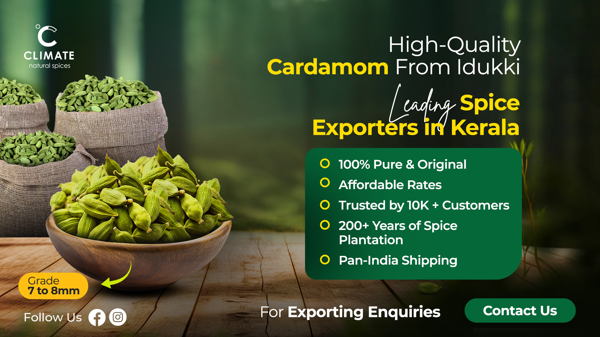 Climate Natural Spices Pvt Ltd Facebook ad from Apr 2, 2025