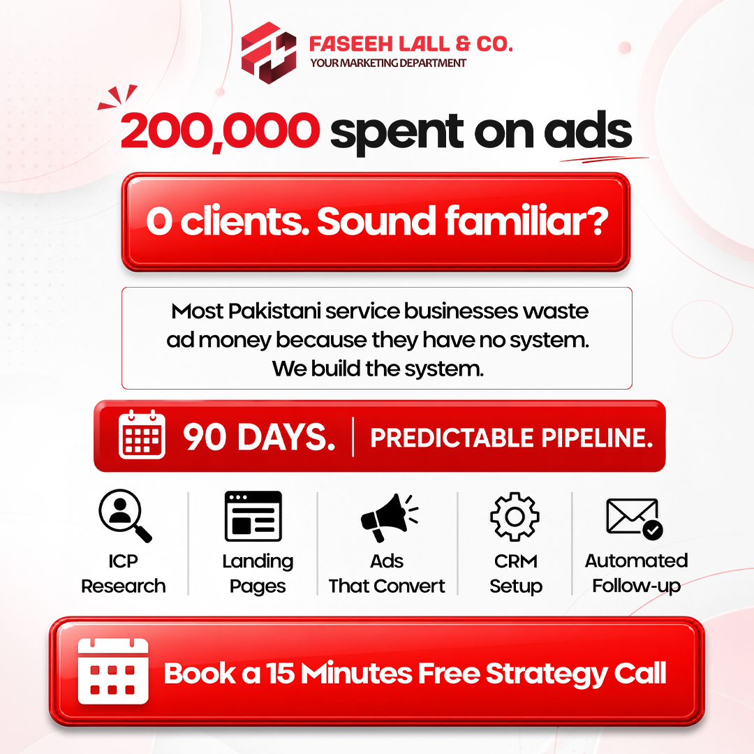 Faseeh Lall & Co - FLC Facebook ad: Book a 15 Minutes Meeting with Our Senior Officer
