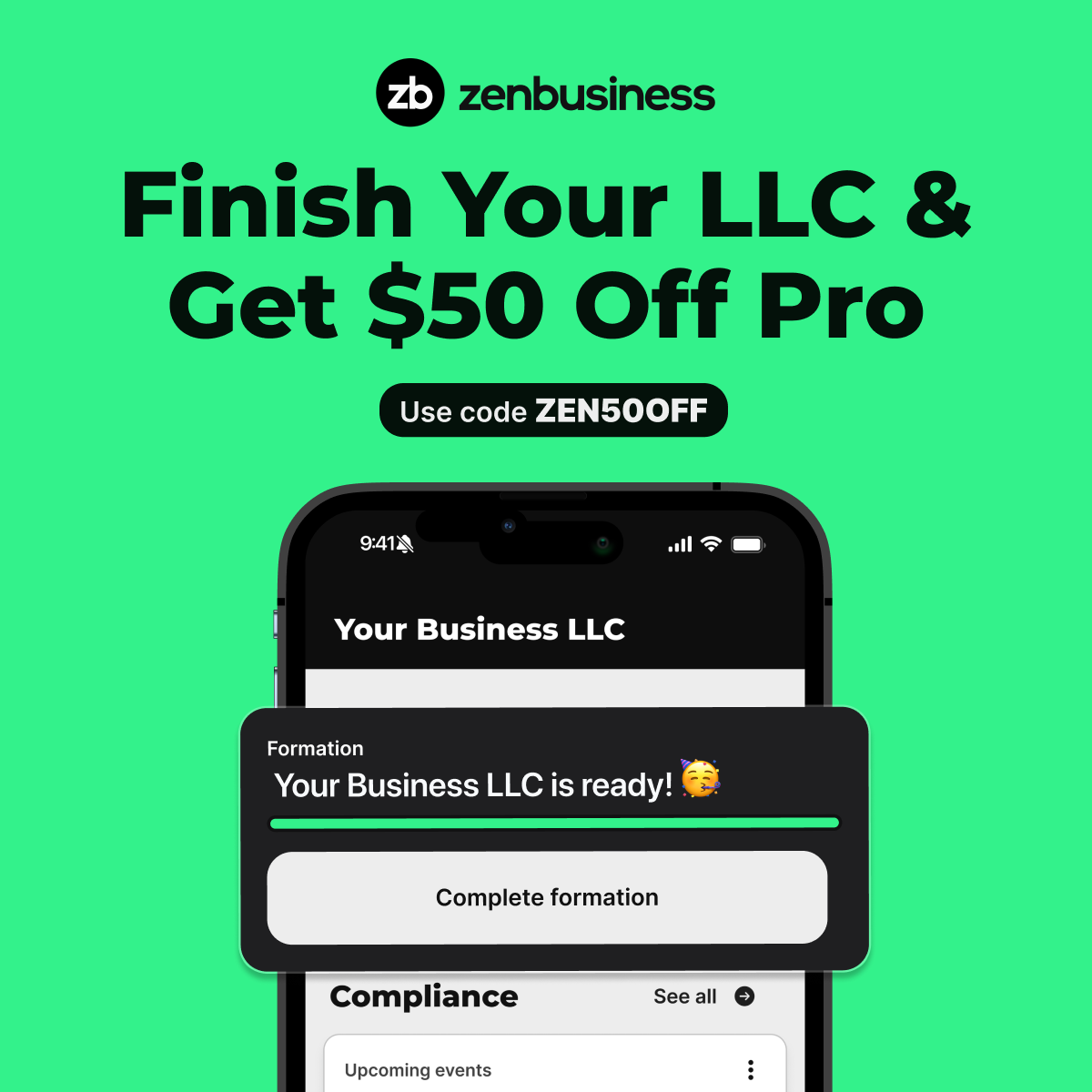 ZenBusiness Facebook ad