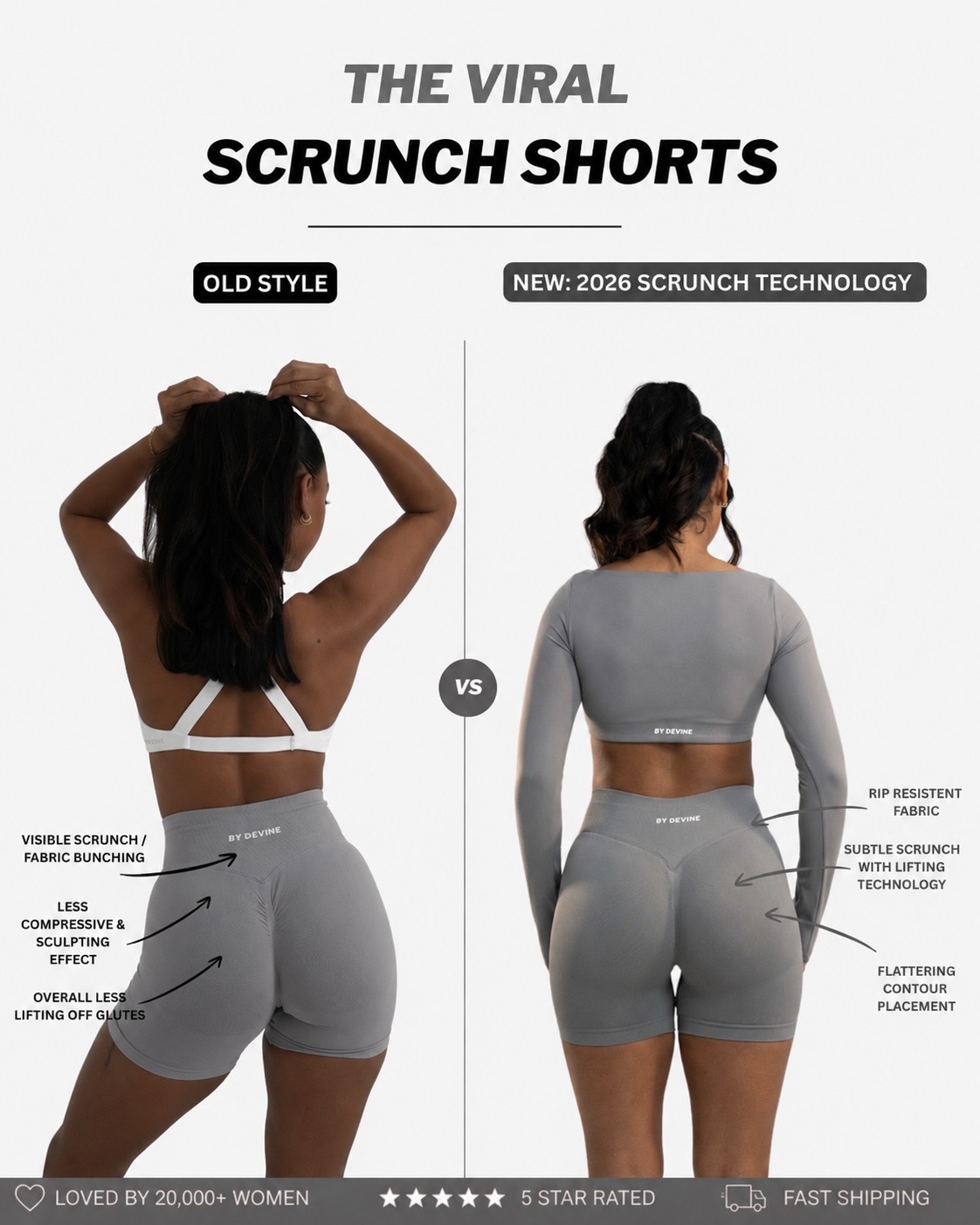 By Devine Co Facebook ad: BEST AND AFFORDABLE SCRUNCH SHORTS