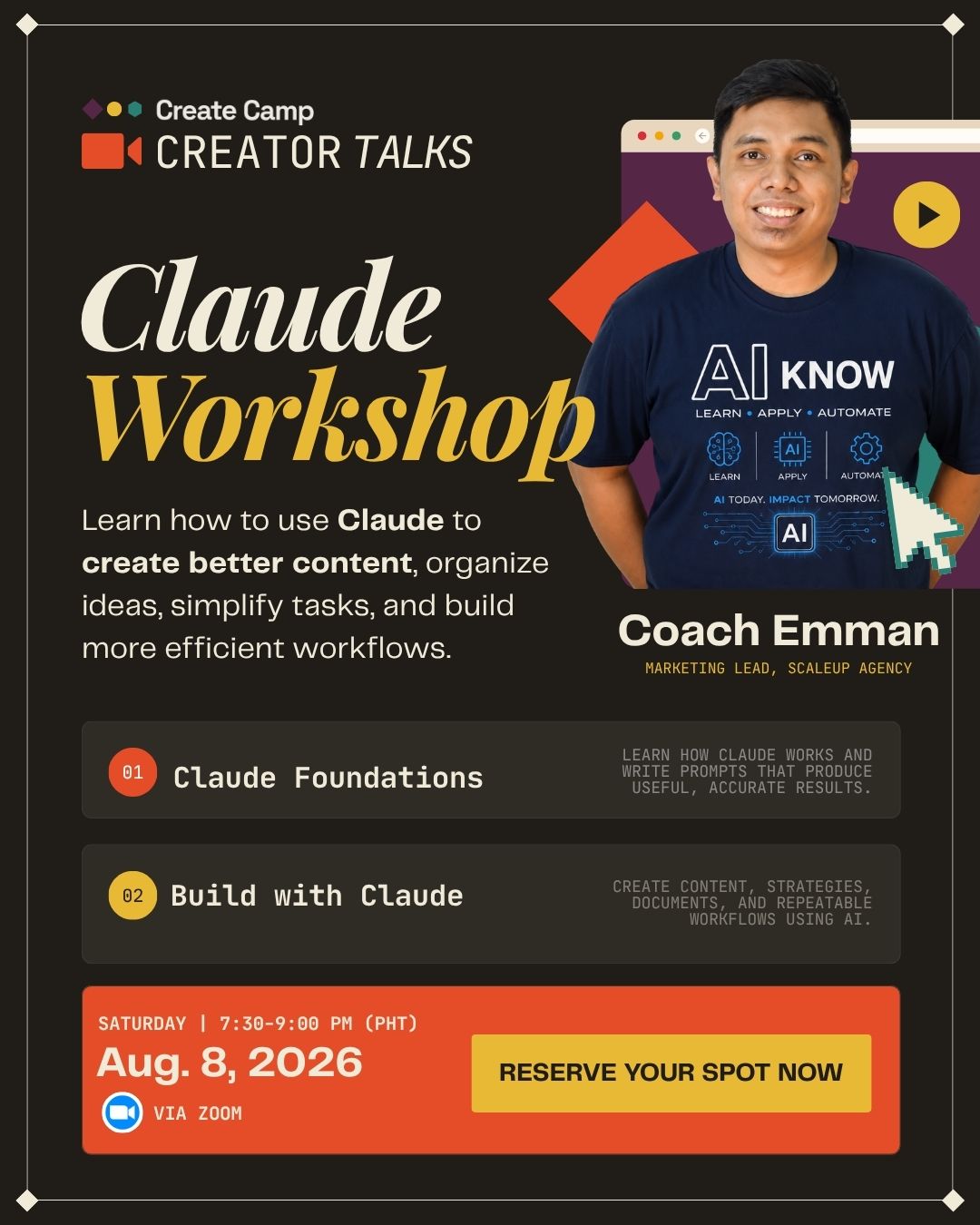 Create Camp Facebook ad