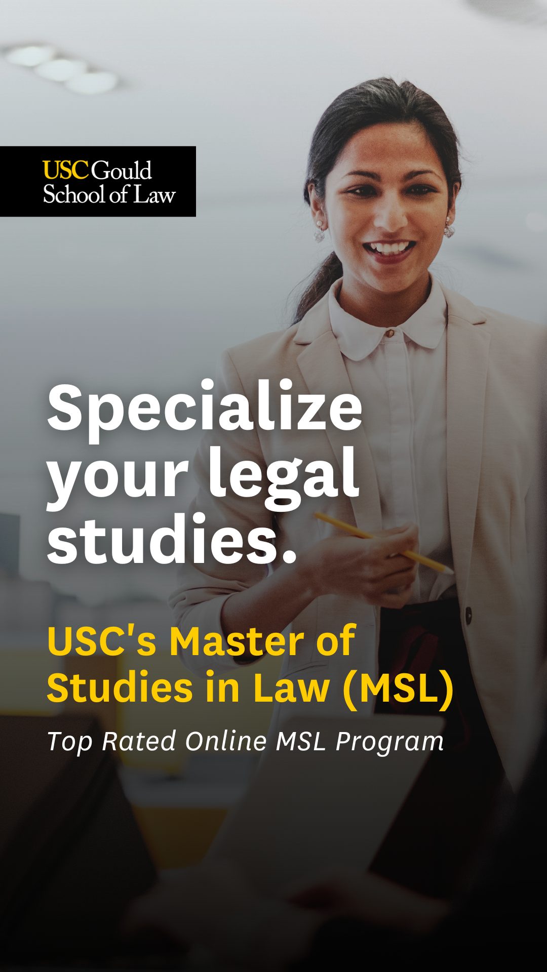 USC Gould School of Law Facebook ad: USC Gould Online MSL
