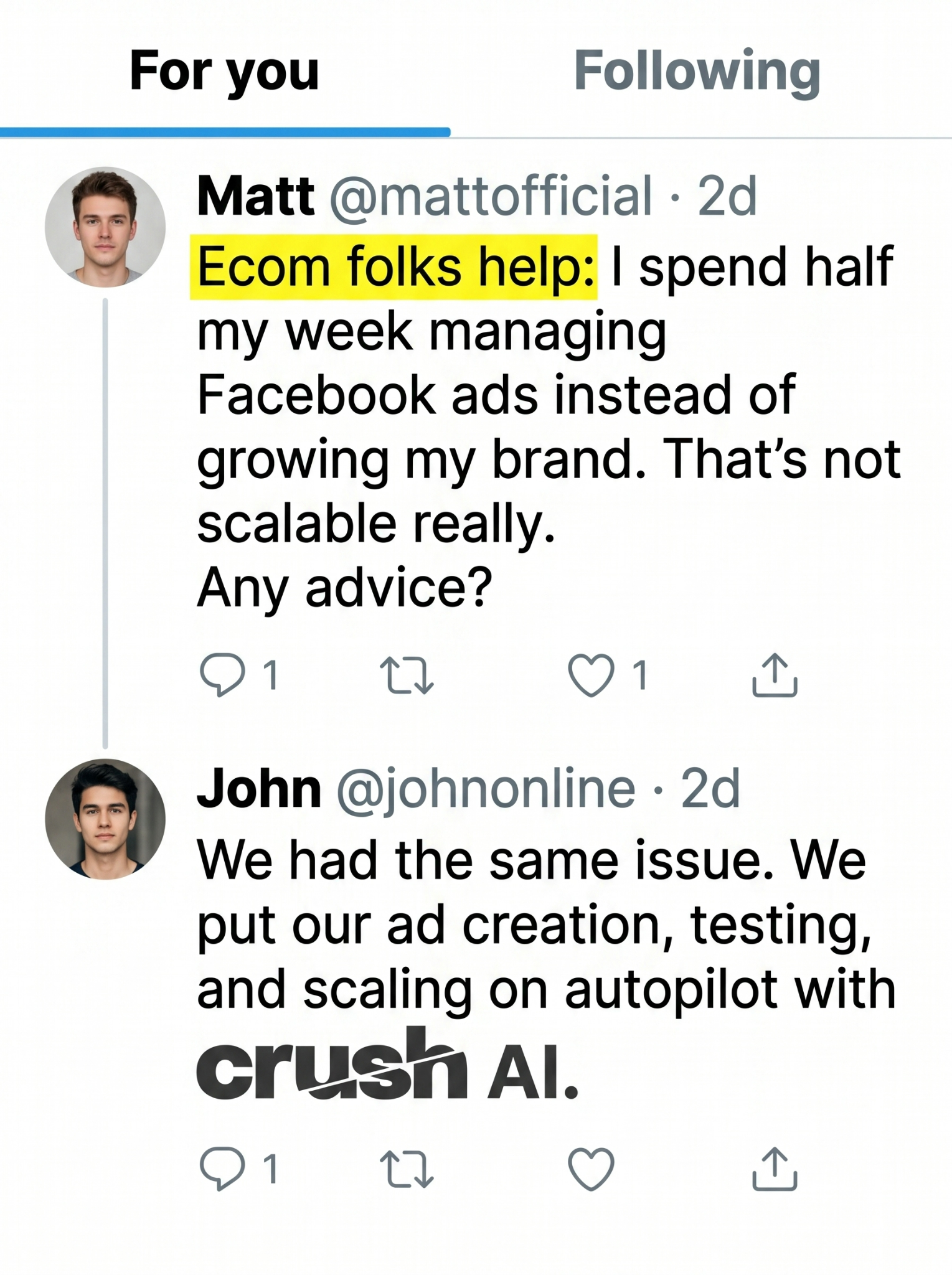 trycrush.ai Facebook ad