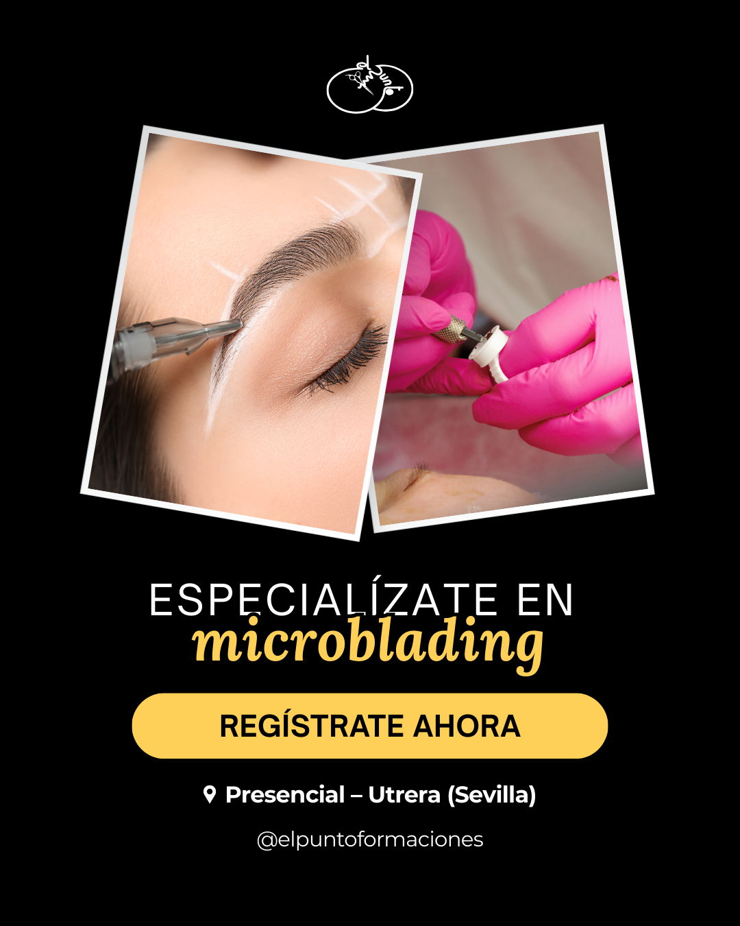 Centro de formación El PUNTO Facebook ad: Microblading desde cero. Conviértete en profesional