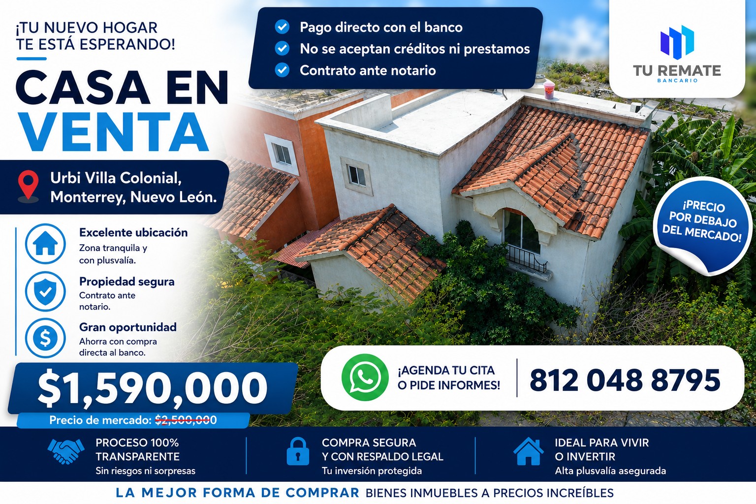 Remates Bancarios Facebook ad: 3 habitaciones 2 baños Casa