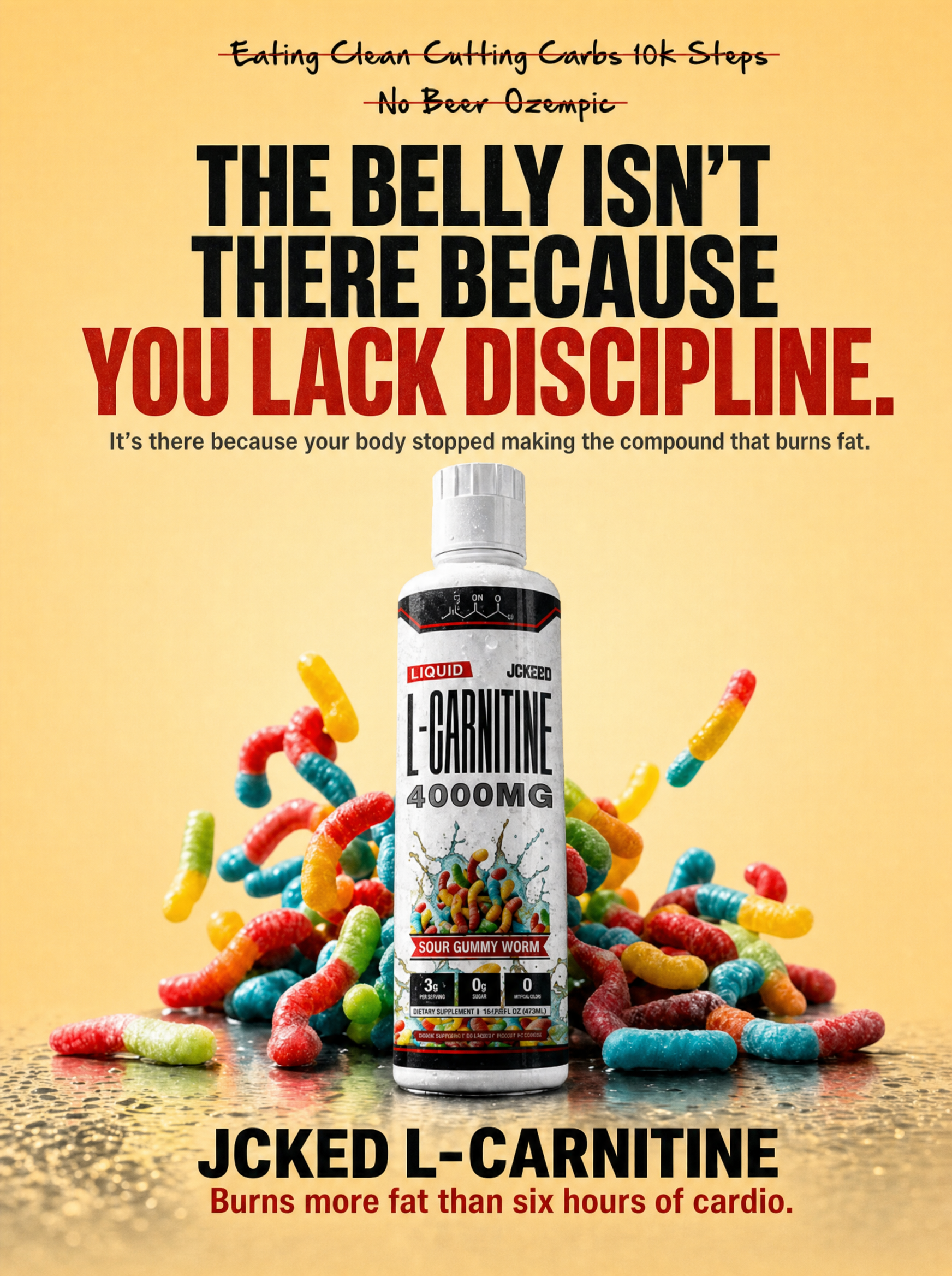 Get.jcked Facebook ad: Say Goodbye to the Beer Belly