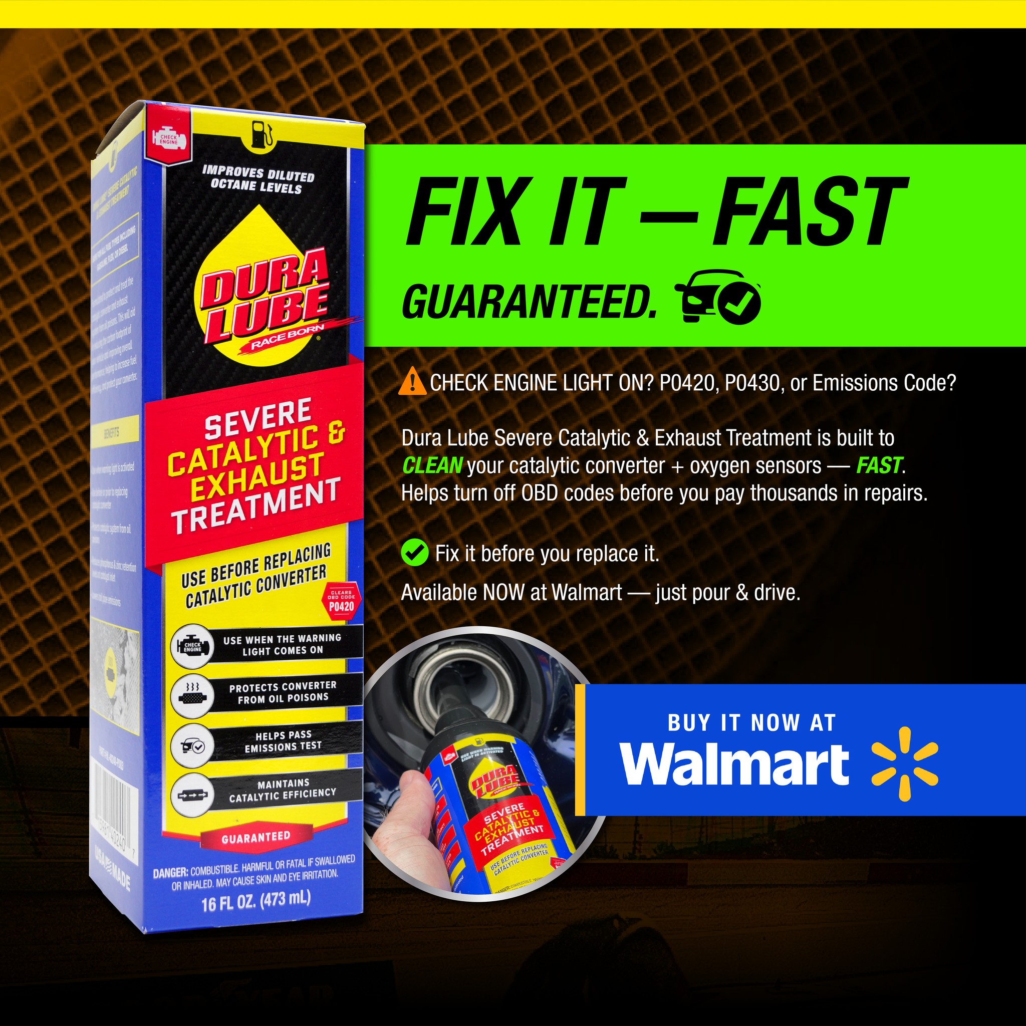 Dura Lube Facebook ad: Dura Lube Catalytic & Exhaust System Treatment Emissions…