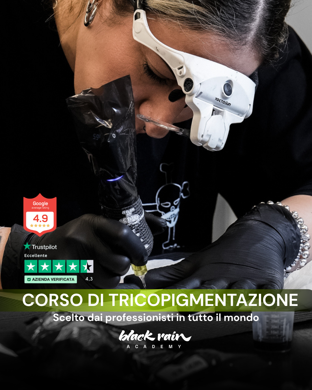 Black Rain Academy Facebook ad: Diventa Tricopigmentista