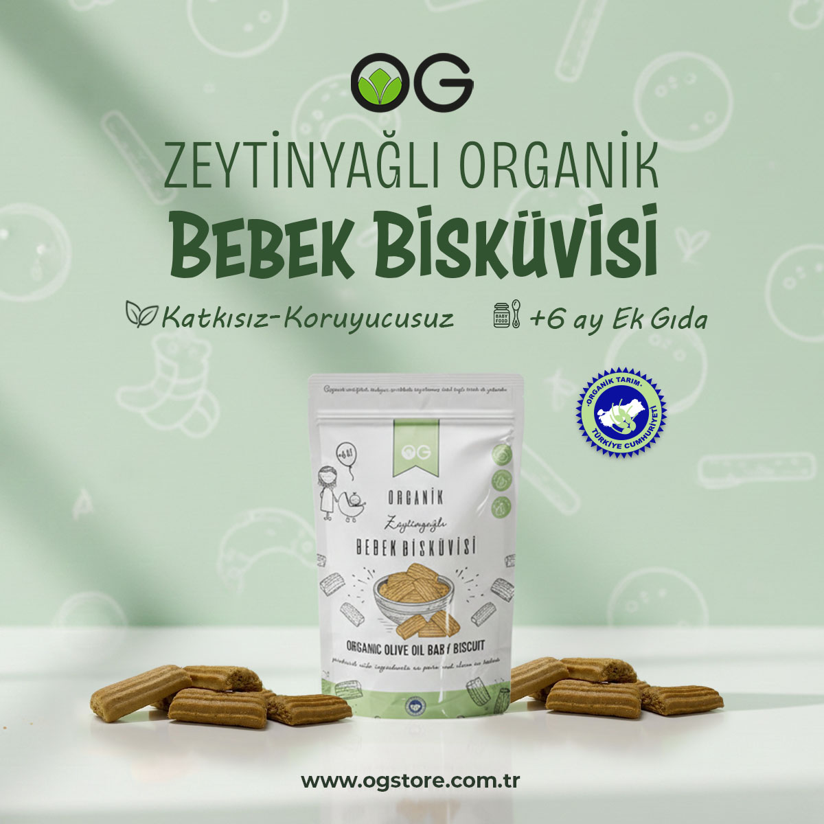 OG STORE Facebook ad: Organik Bebek Bisküvisi 300 Gr +6 Ay | OG Store
