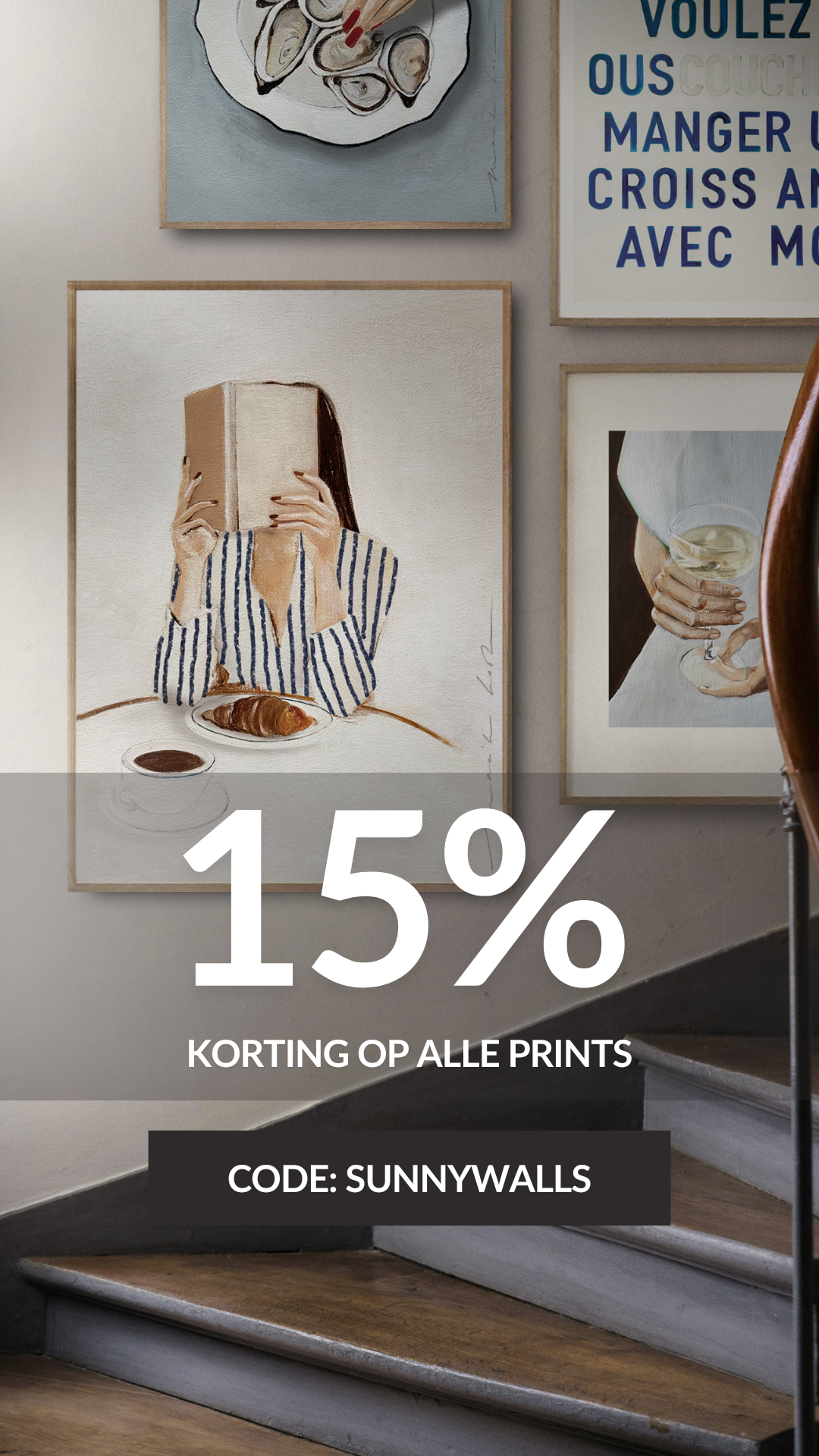 My Deer Art Shop Facebook ad: 15% korting op alle prints