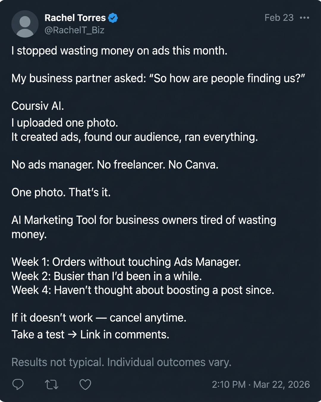 Practical AI Facebook ad