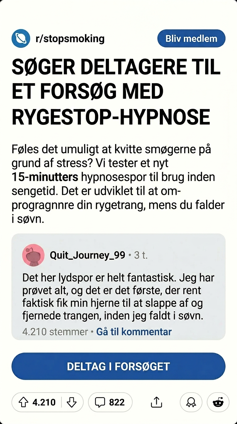 Hypnosis to Stop Smoking Facebook ad