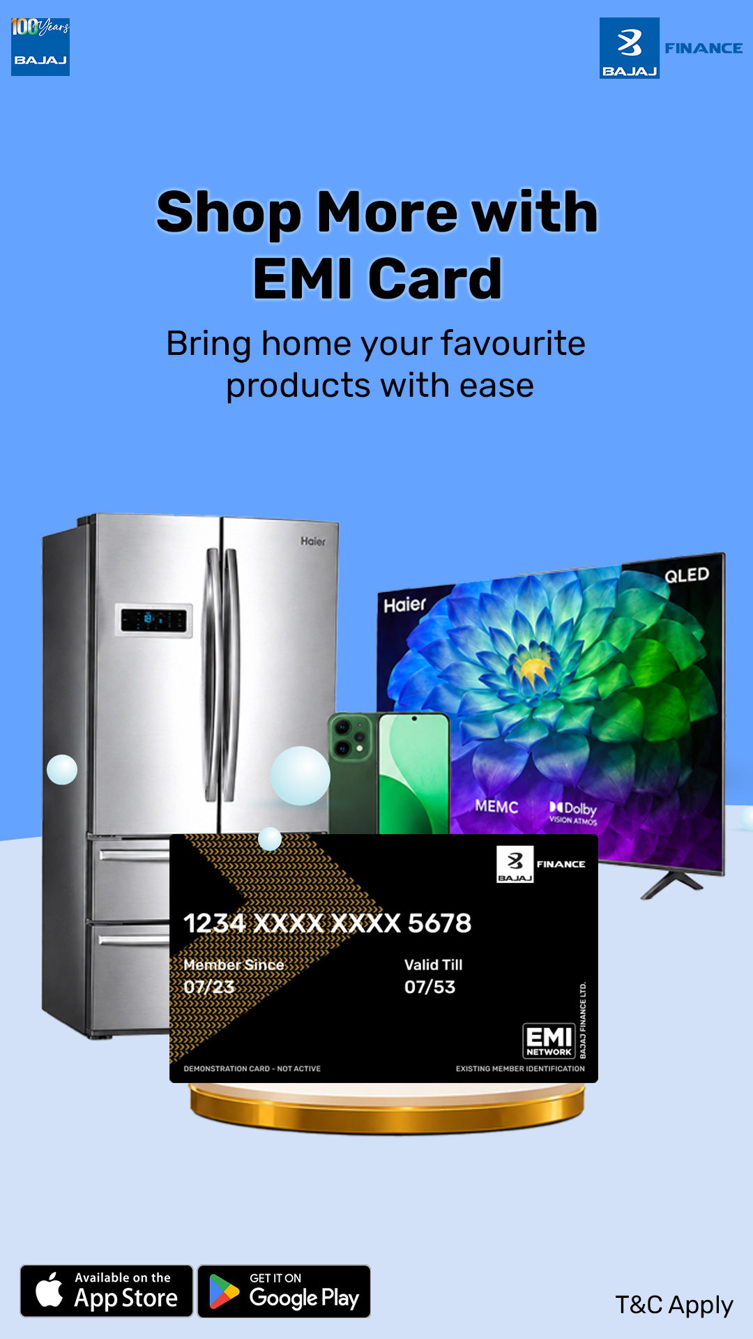 Bajaj Finserv Facebook ad: Your Card for Easy EMIs