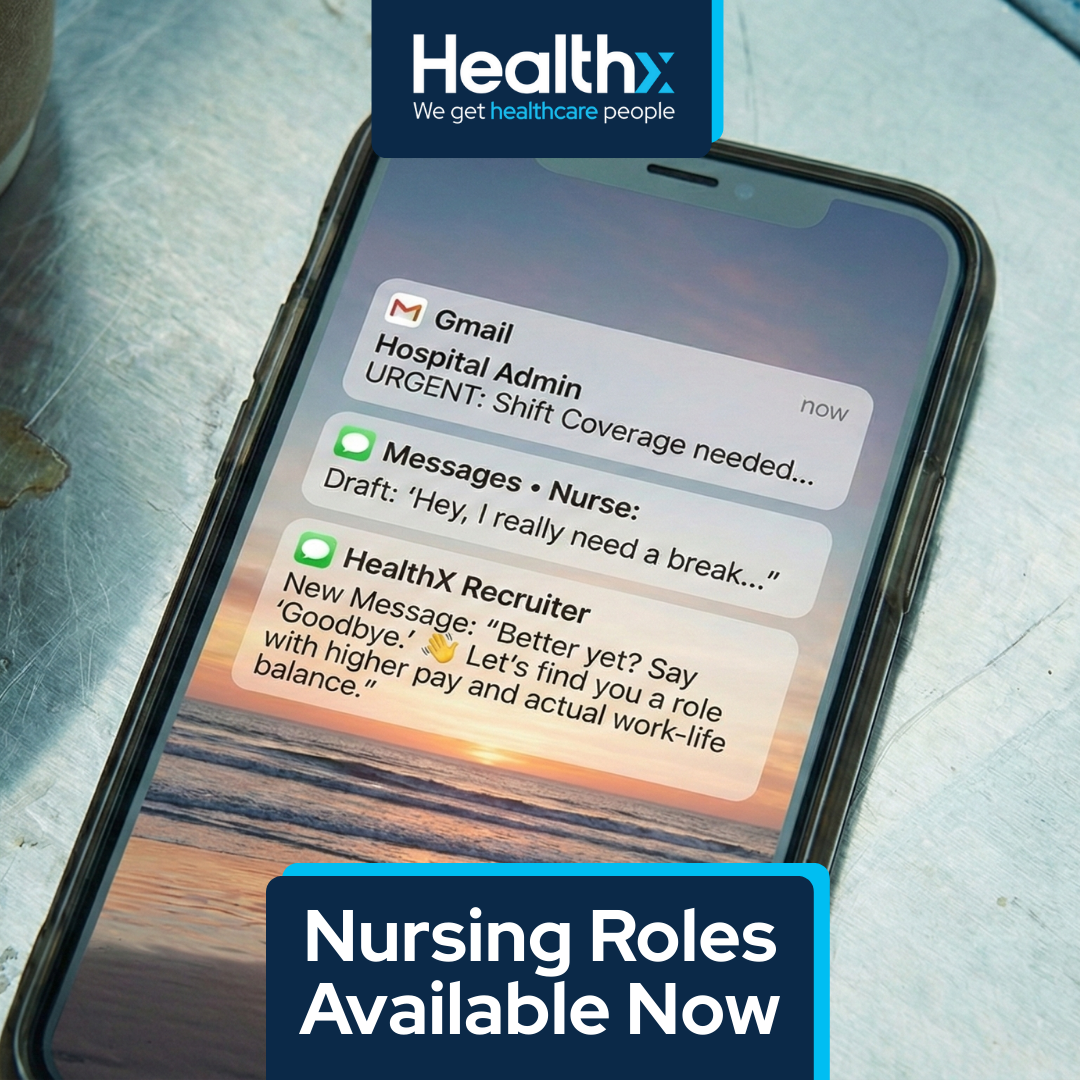 HealthX Facebook ad: Let Us Find Your Next Nursing Role