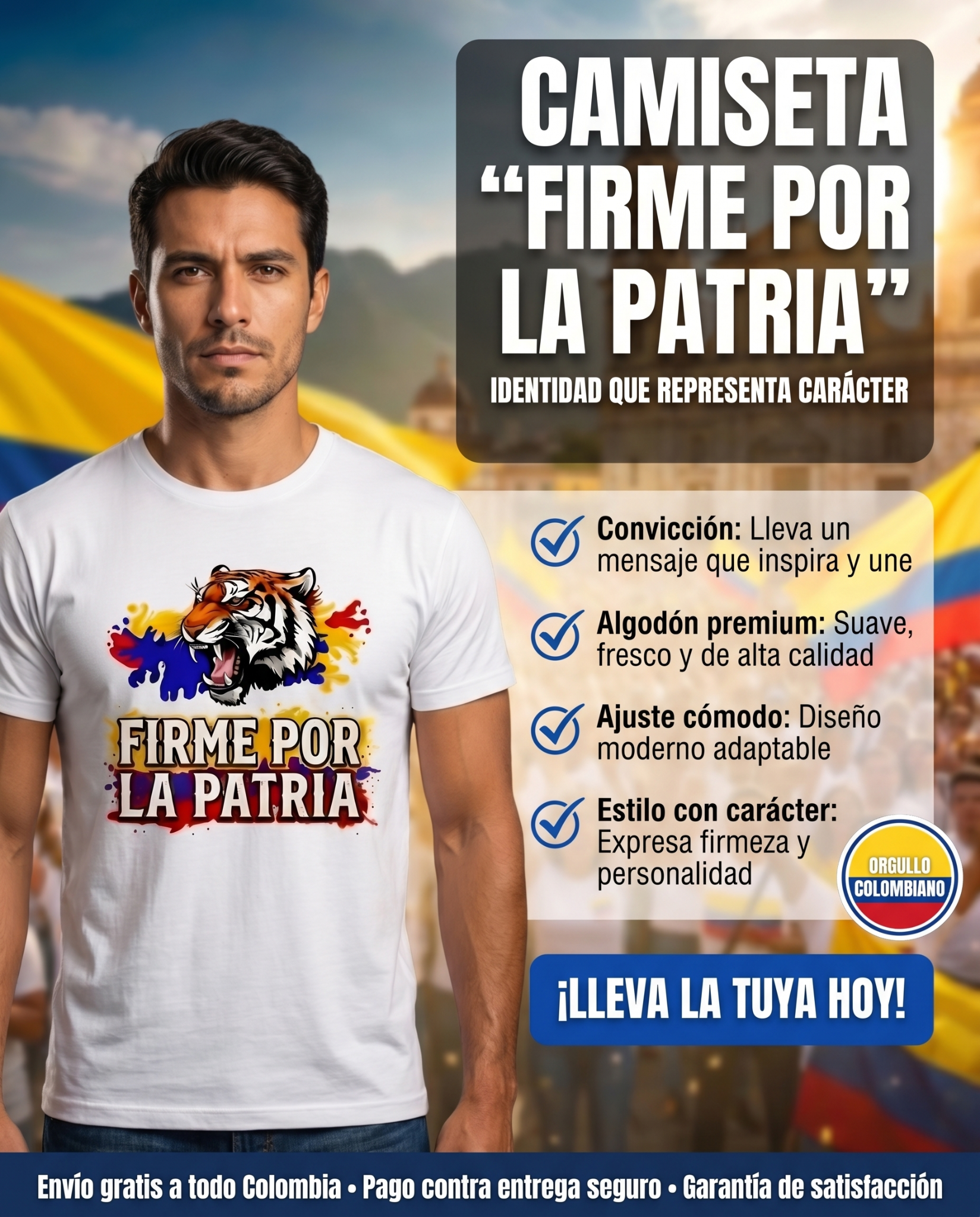 Firmes por la Patria Facebook ad: Fuerza, carácter y convicción.