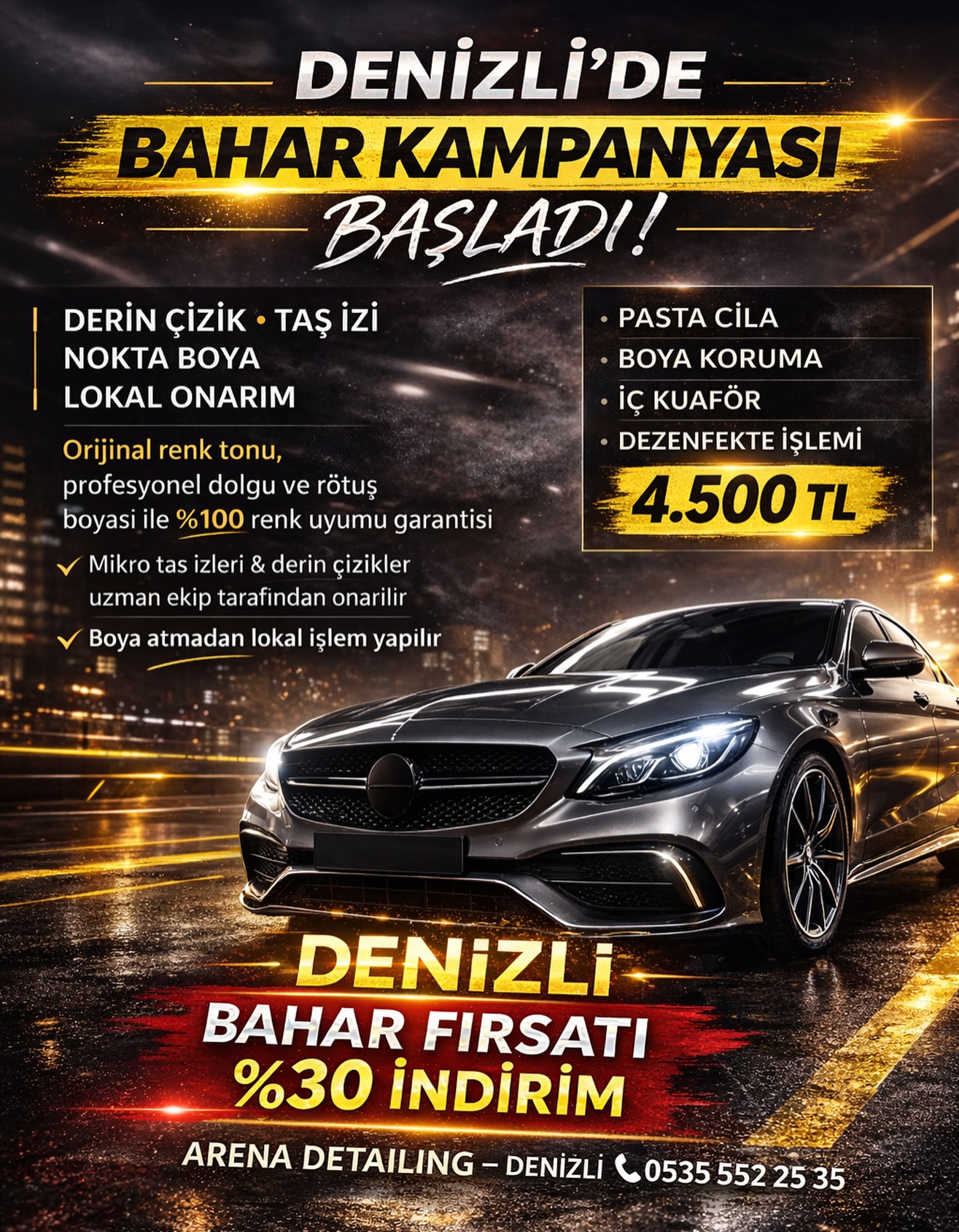 Arena Detailing Facebook ad: 2026 ENFLASYONA İNAT DENİZLİ BAHAR KAMPANYASI!