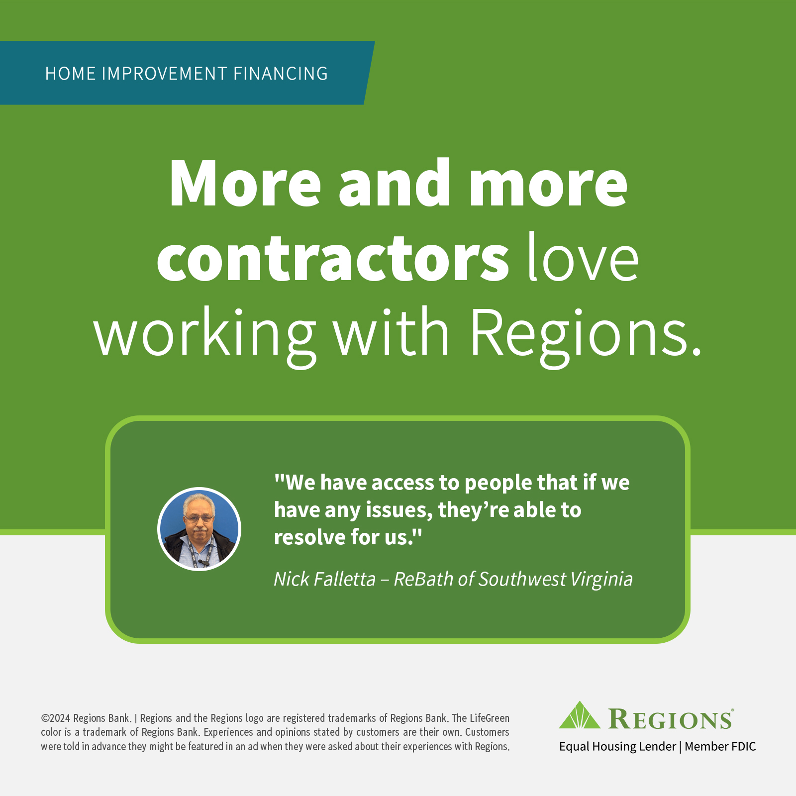 Regions Home Improvement Financing Facebook ad