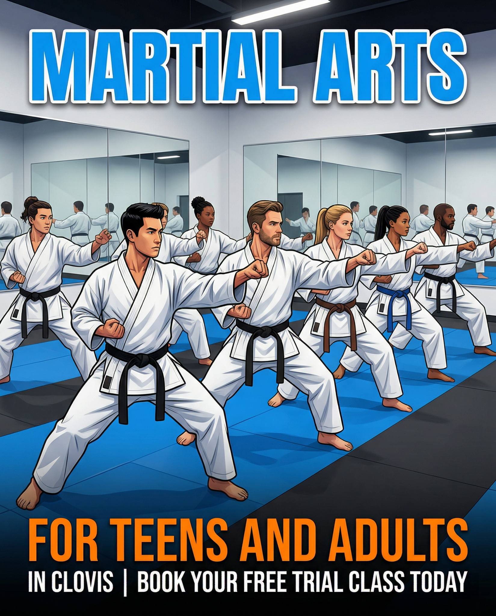 TKE Martial Arts Facebook ad: Free Martial Arts Class in Clovis