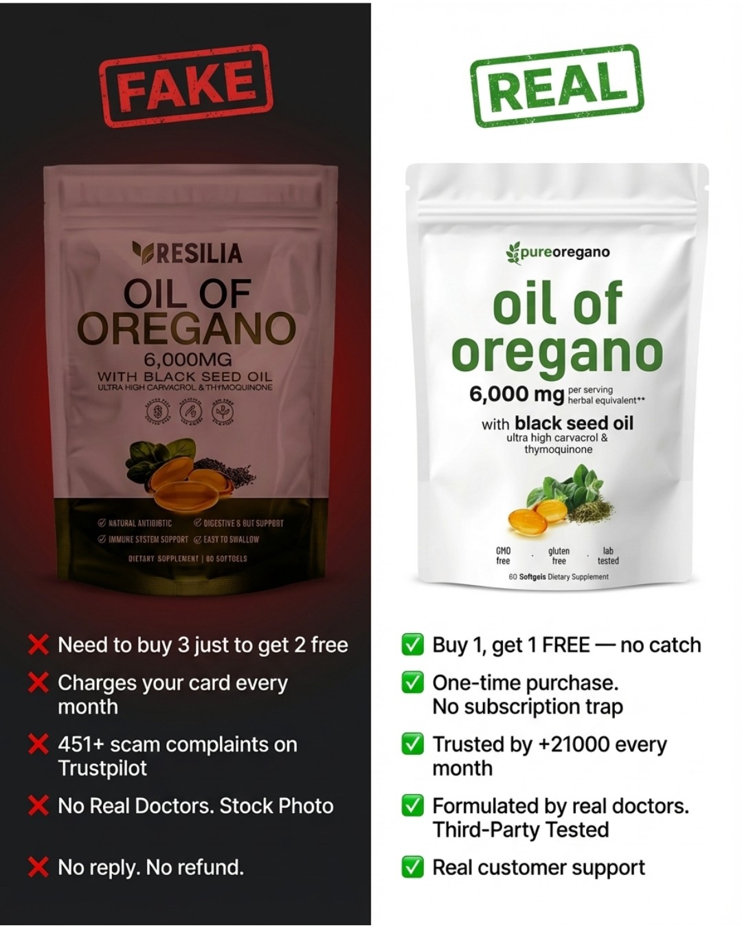 Pure Oregano Facebook ad