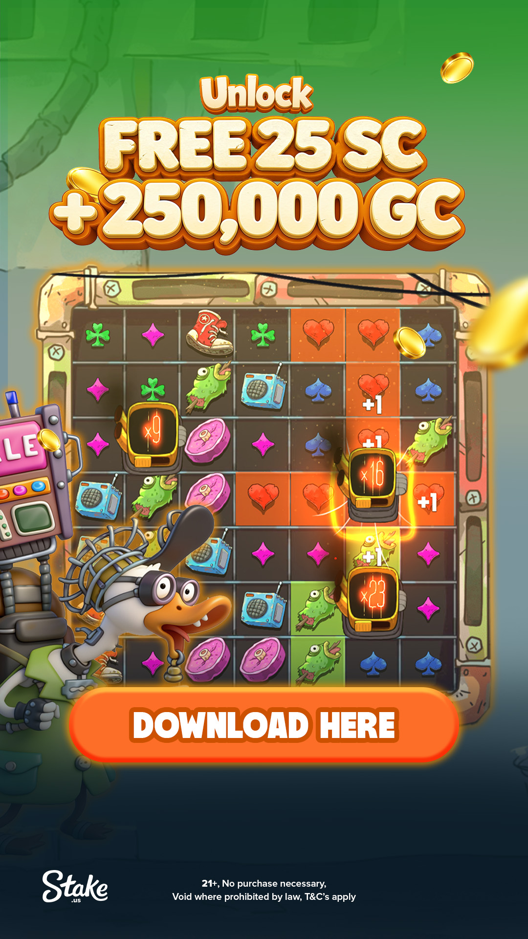 Stake.US app Facebook ad from Jul 17, 2026