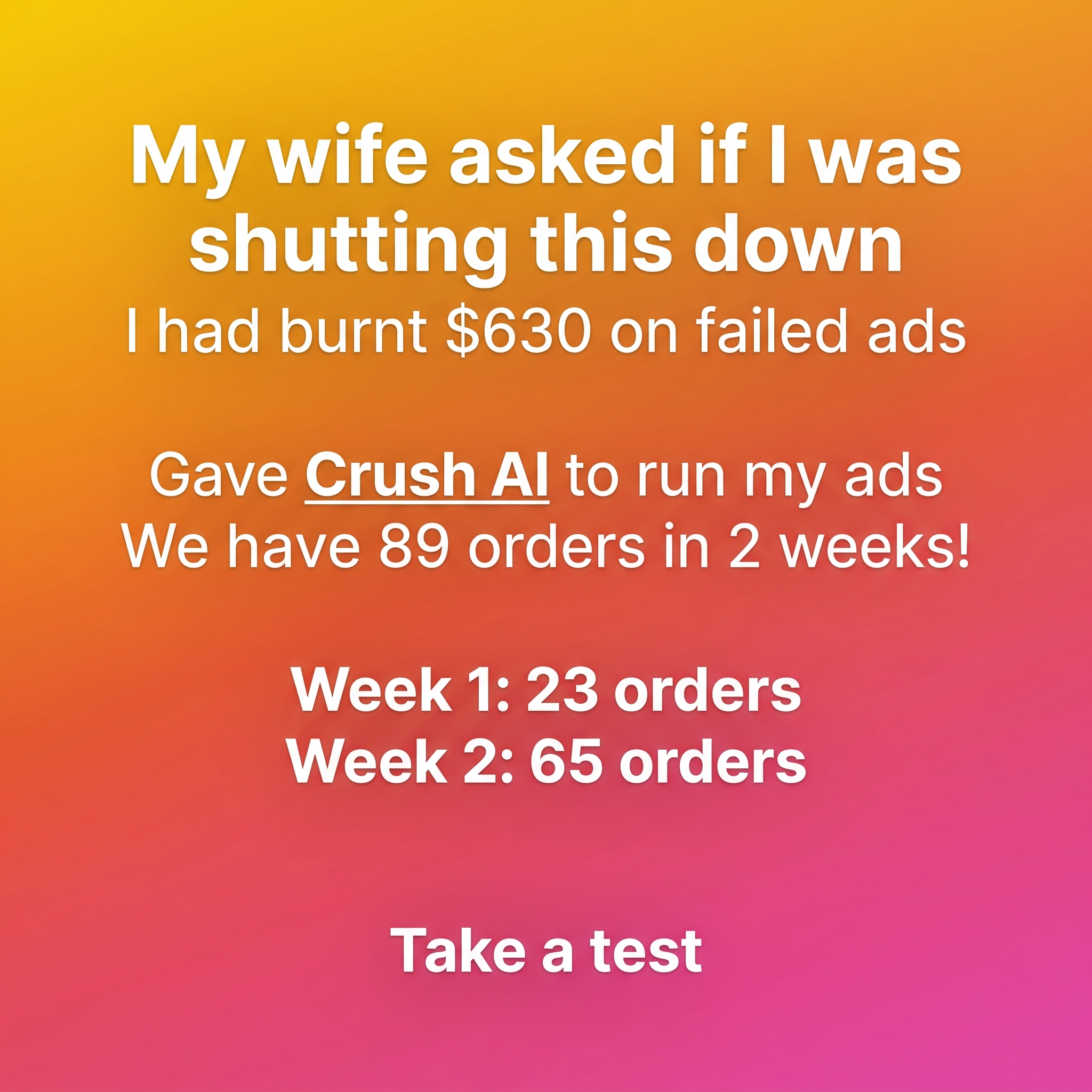 trycrush.ai Facebook ad