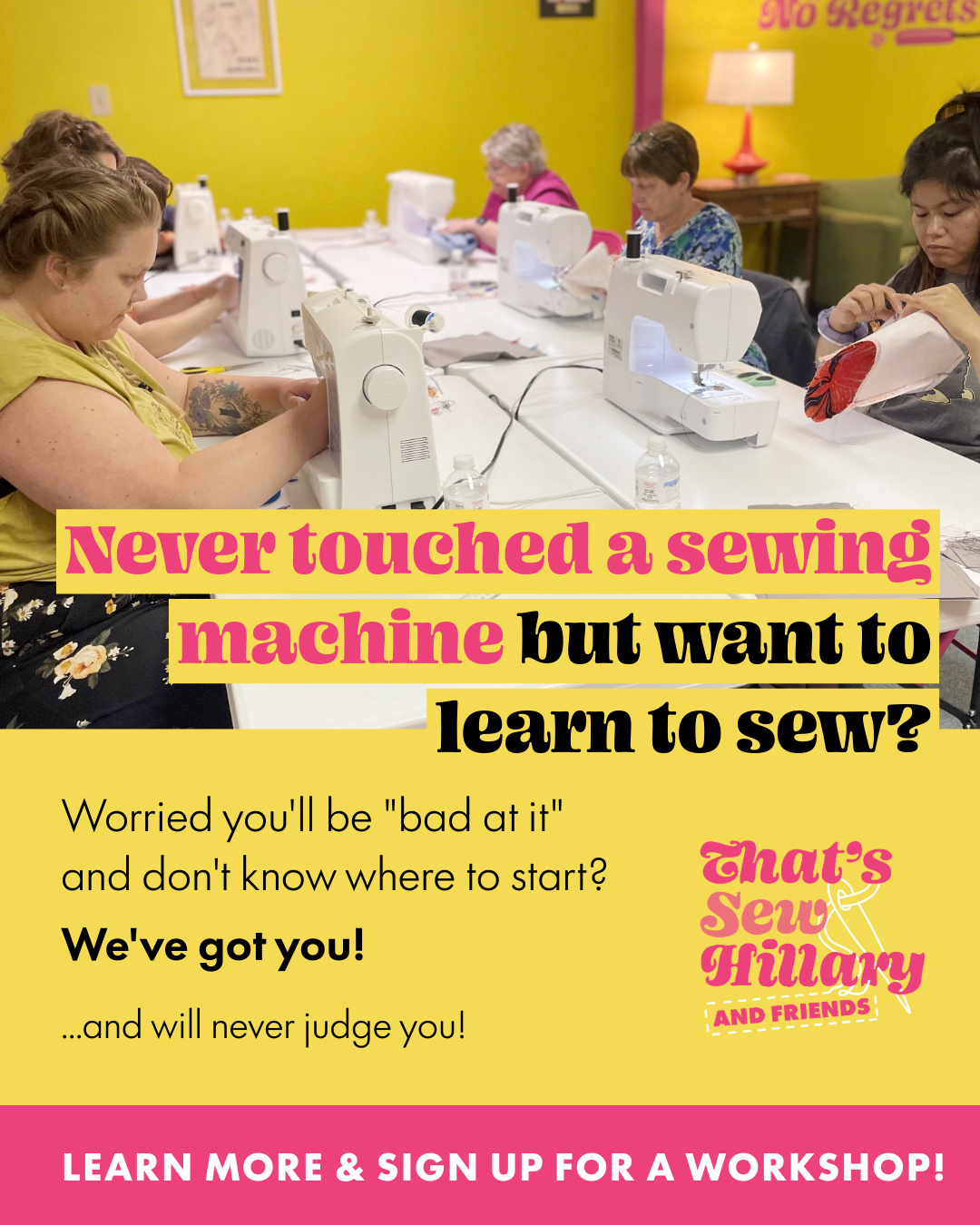 That's Sew Hillary Facebook ad: Friendly Beginner Sewing Classes