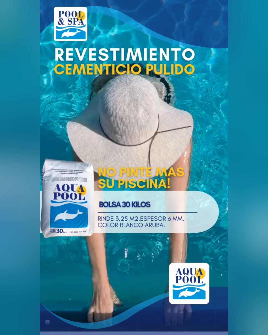 Pool & Spa Facebook ad: No pintes más tu piscina, pedí tu presupuesto hoy!