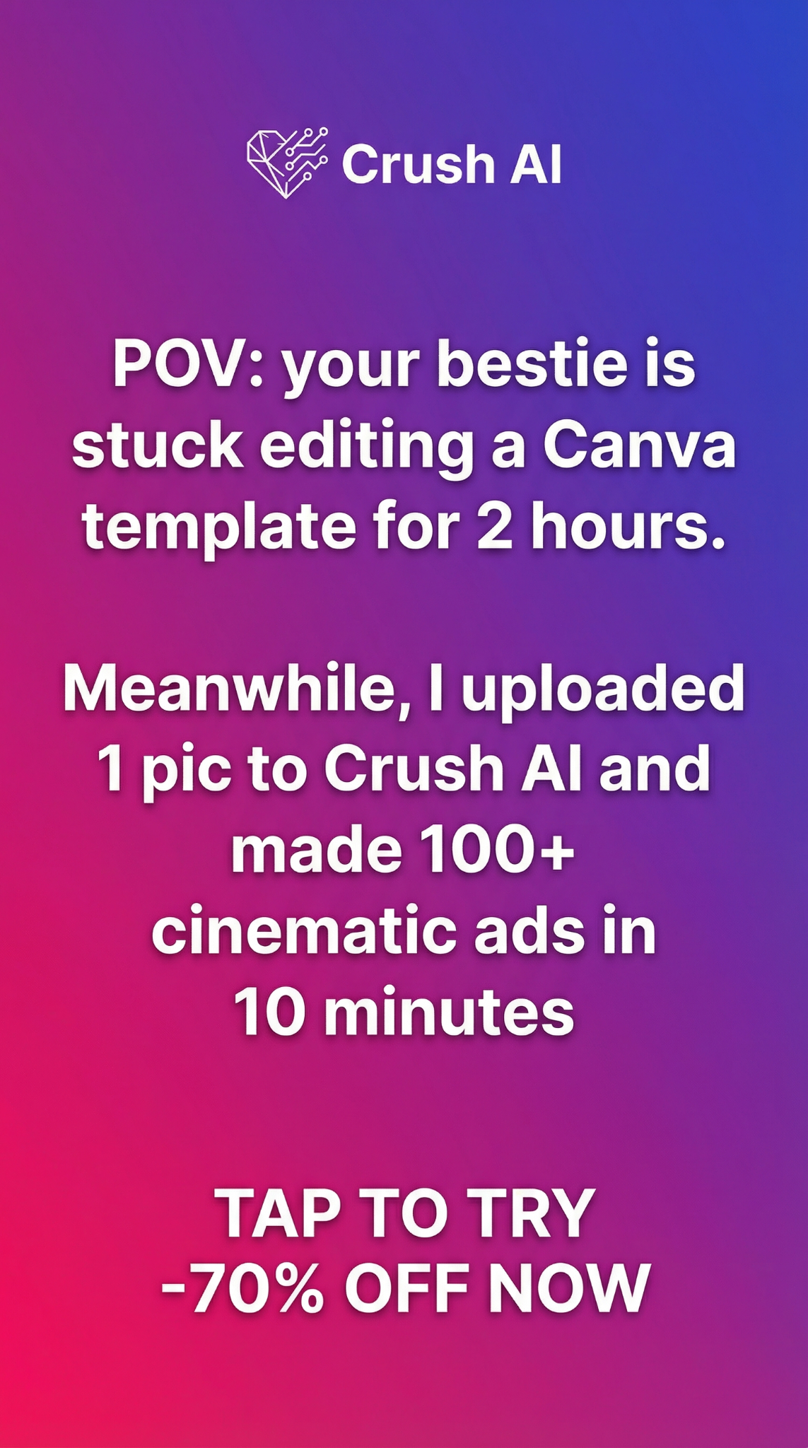 trycrush.ai Facebook ad
