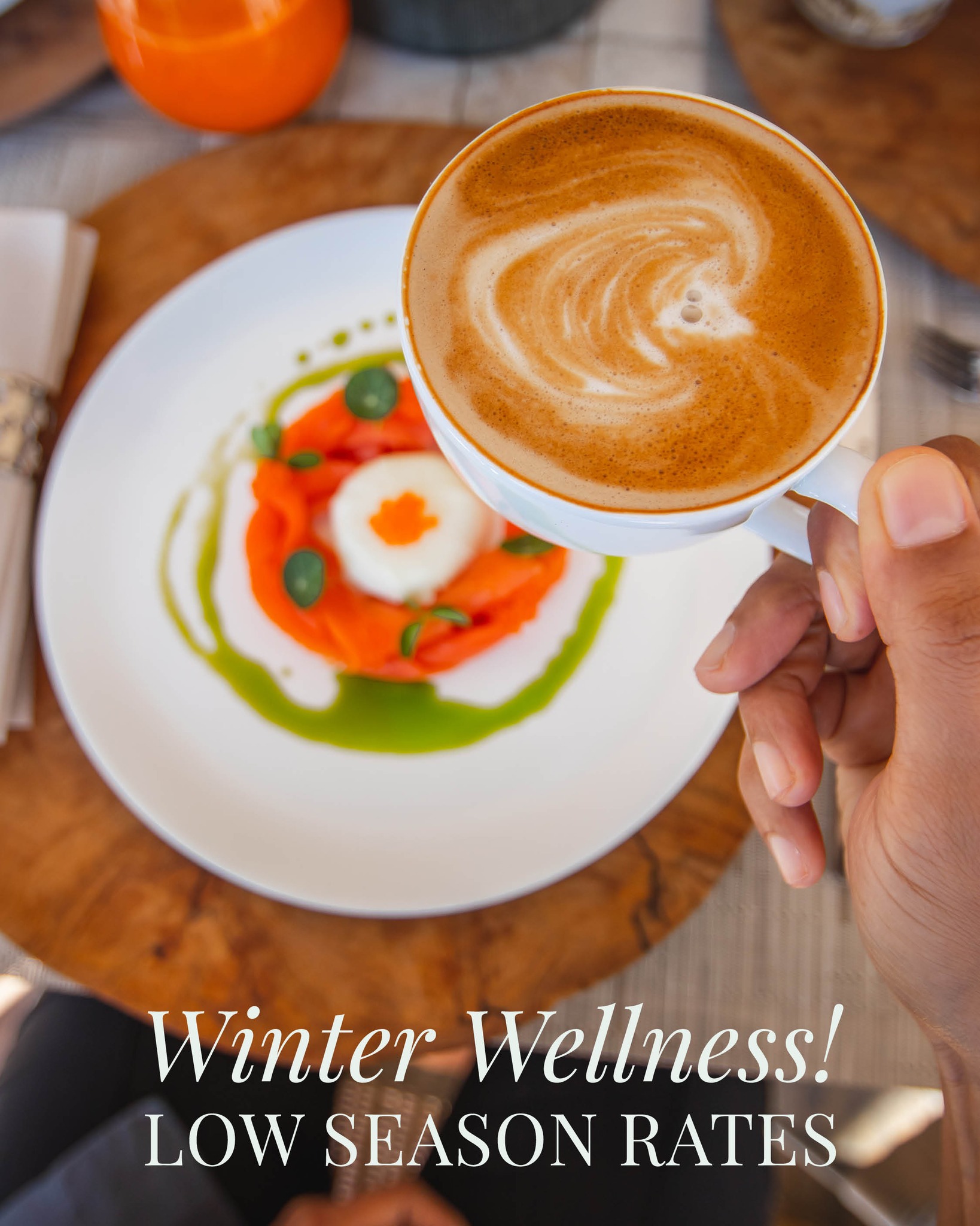 Santé Wellness Retreat & Spa Facebook ad: Even-Lower Low-Season rates!