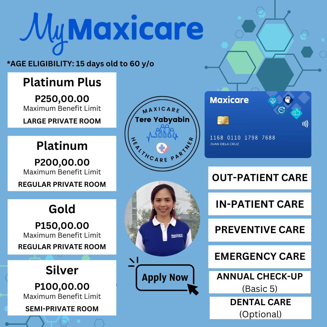 Maxicare Agency Unit Manager - Tere Yabyabin Facebook ad: Keep yourself and your family in good health…