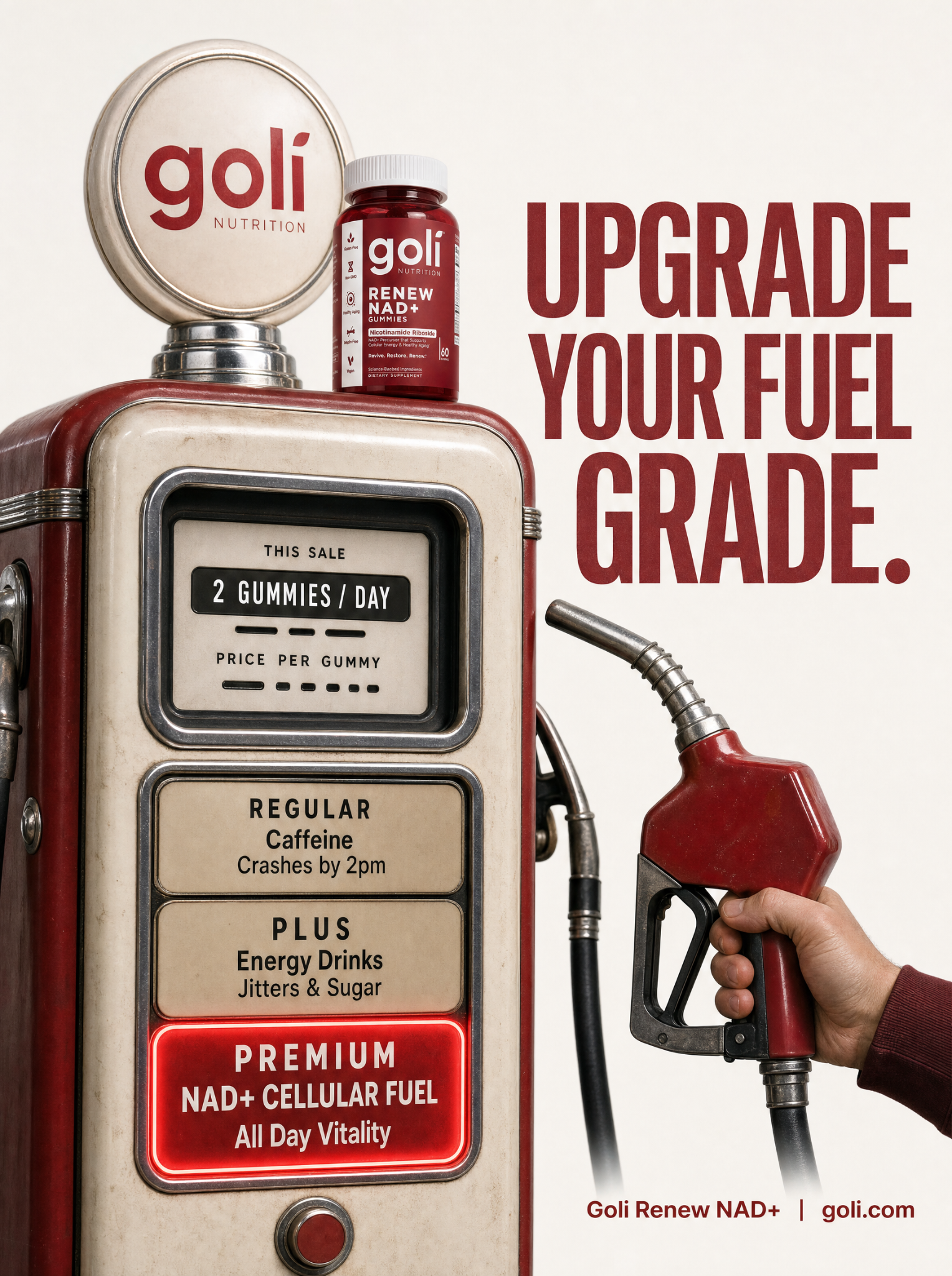 Goli Facebook ad: Cellular Energy, No Crash.